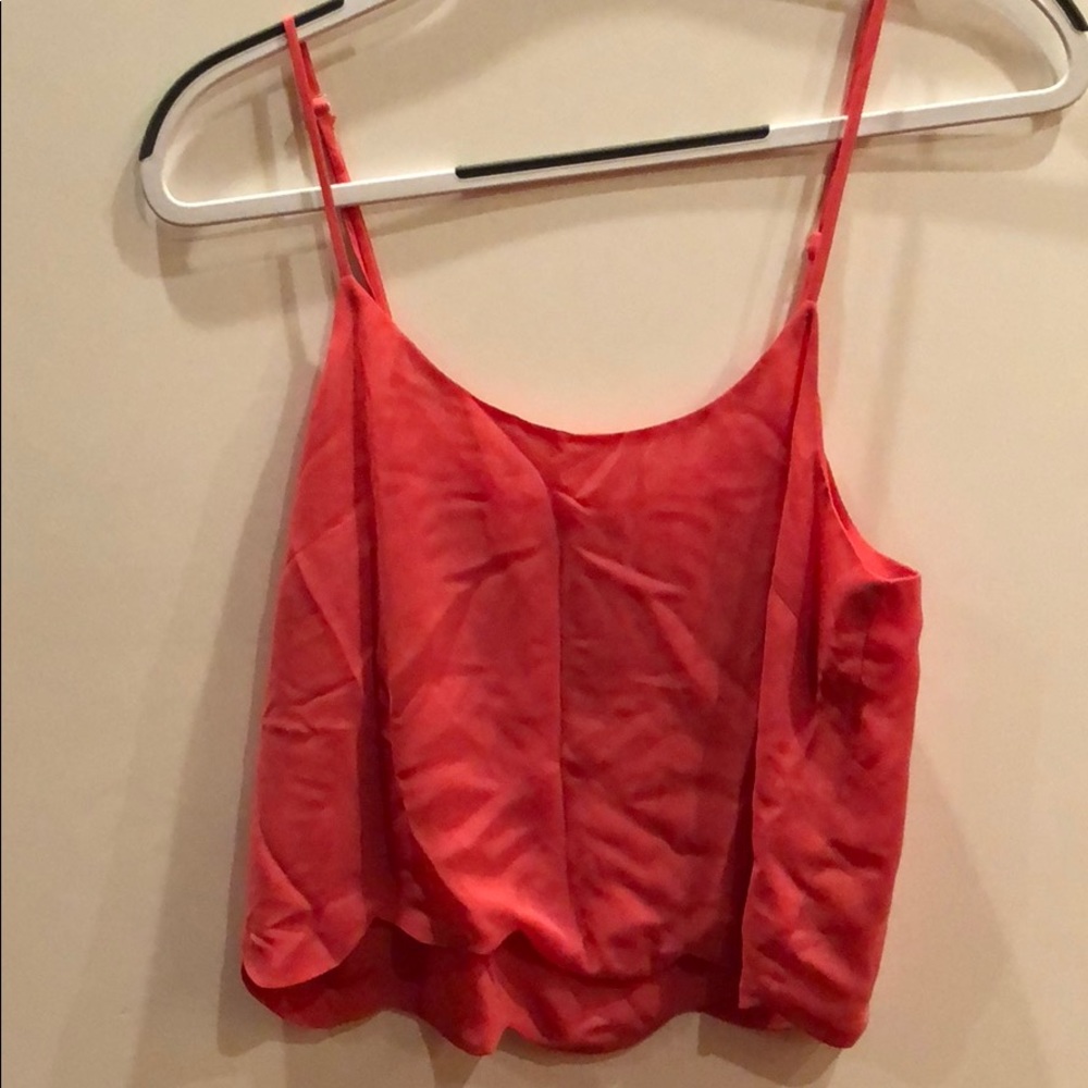 LA Hearts Crop Top with Scalloped Bottom